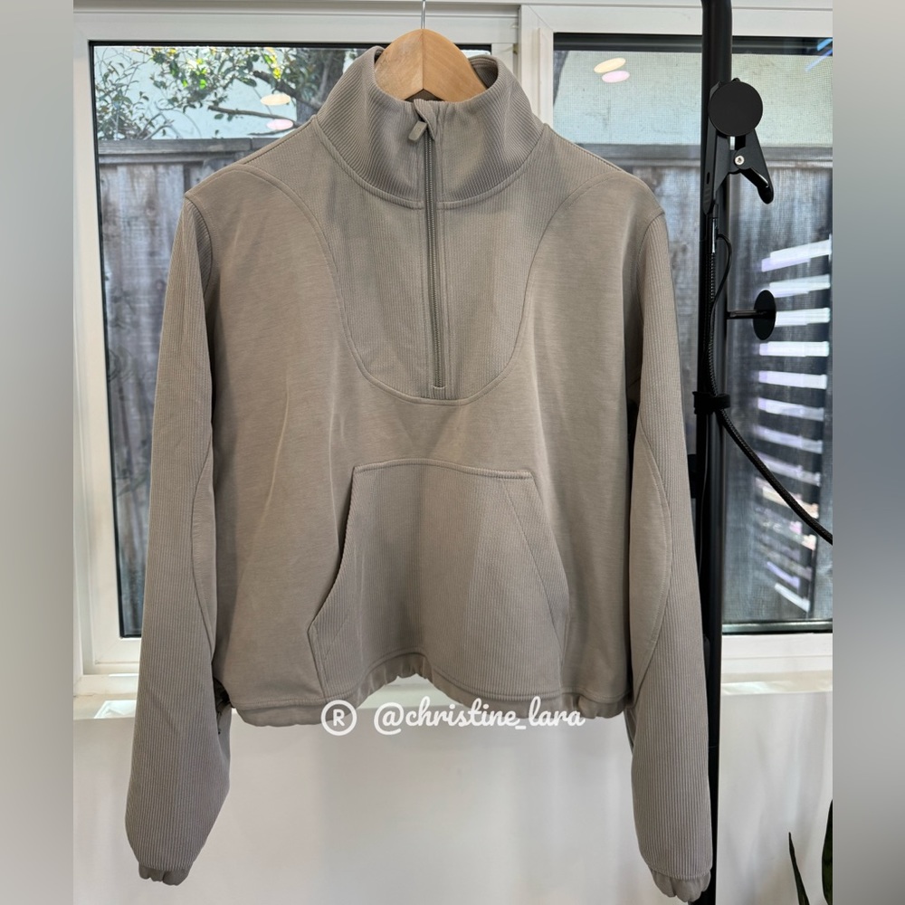 Lululemon Brushed Softstreme Ribbed Half Zip Riverstone